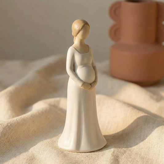 Minimalist Pregnant Woman Figurine for Indoor/Outdoor Decor, Mother’s Day Gift & Baby Shower Keepsake