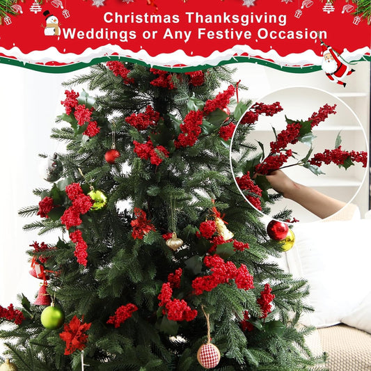 🎄2025 Christmas On Sale✨Christmas Artificial Red Berry Stems