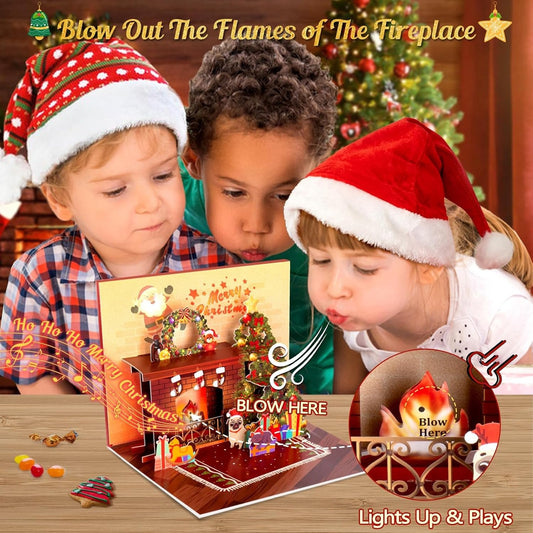 🎄2025 Christmas On Sale✨Christmas 3D Pop-up Card with Light and Music