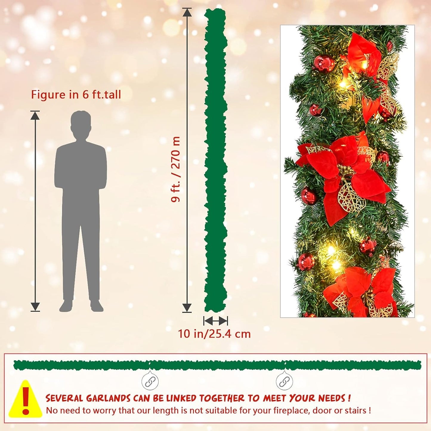 🎄2025 Christmas On Sale✨Christmas Garlands with LED Lights