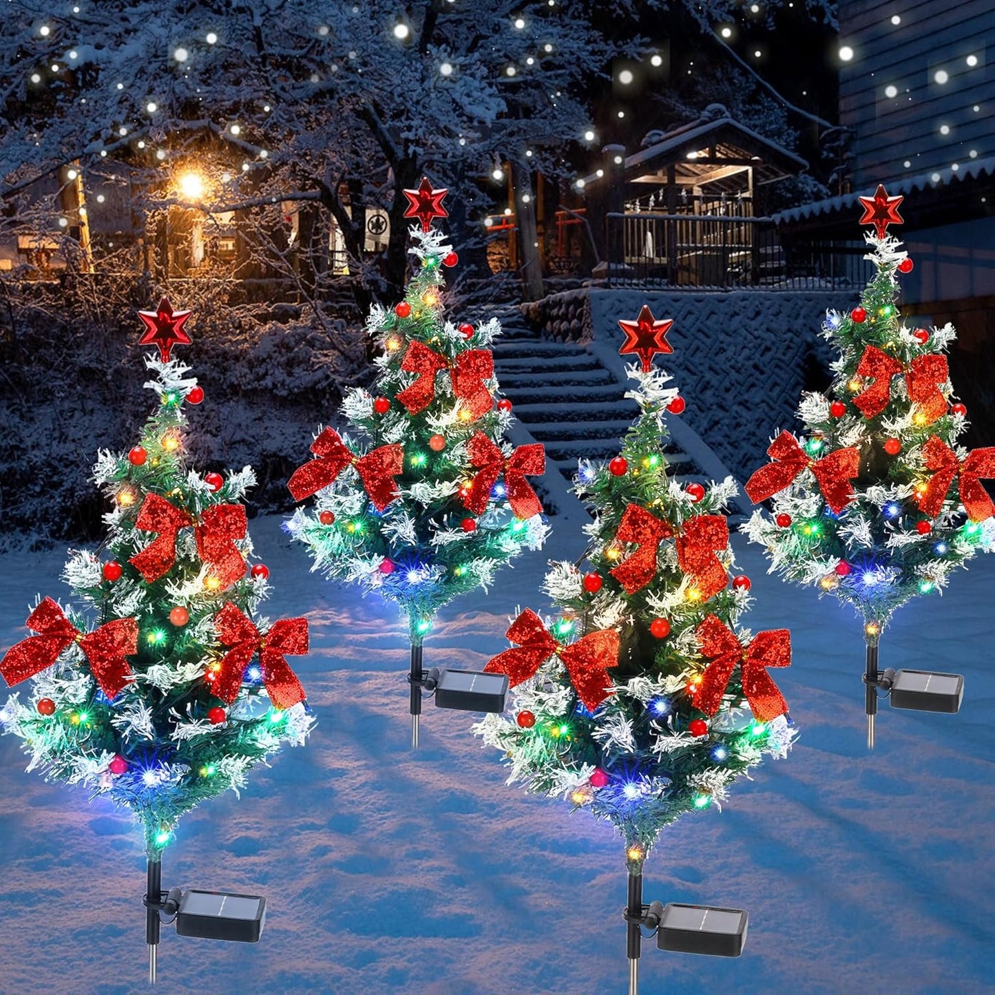 🎄2025 Christmas On Sale✨Solar Christmas Cedar Tree Lights,Waterproof