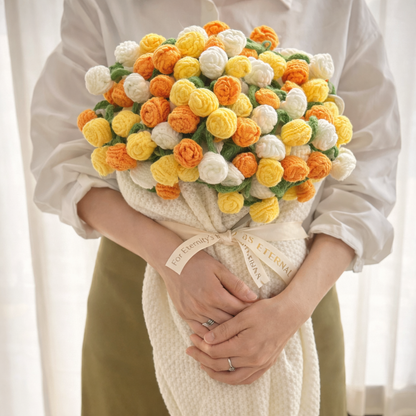Handmade Crochet Rose Flower Bouquet Blanket