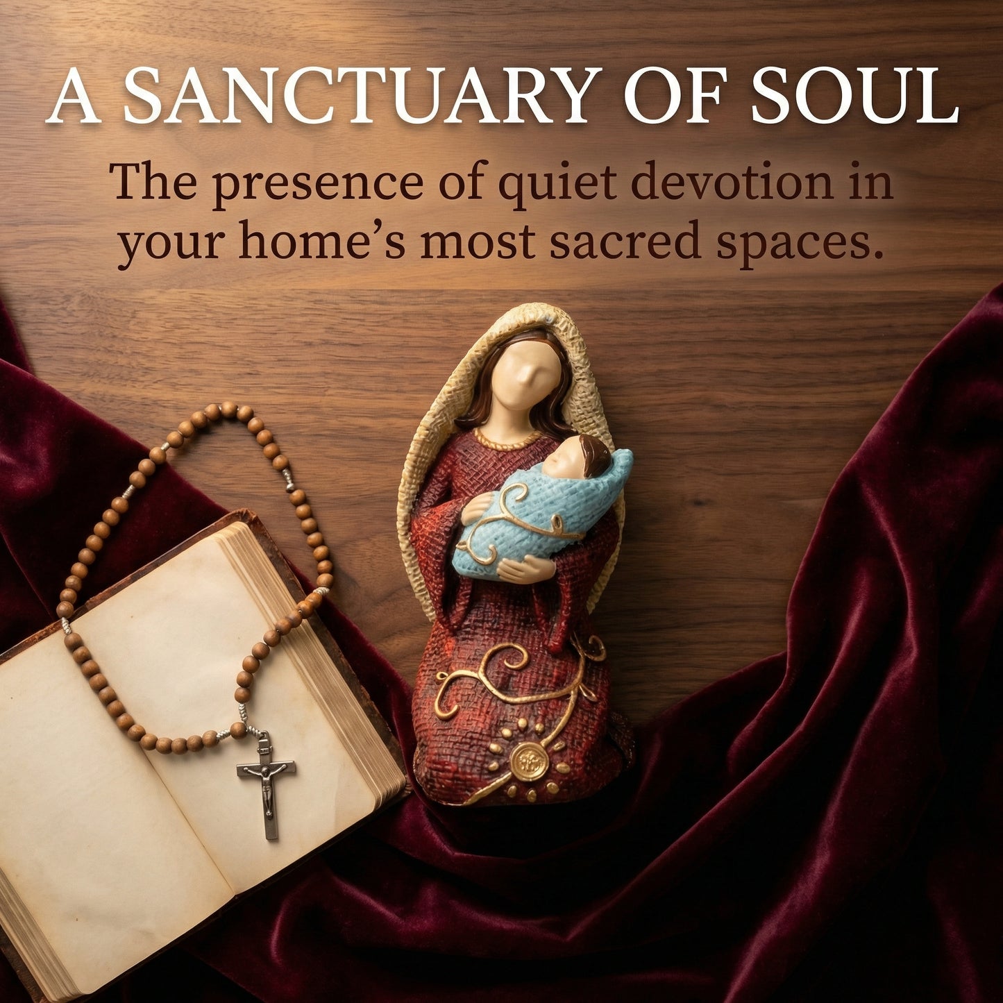 Handcrafted Virgin Mary & Baby Jesus Figurine – Religious Home Décor for Prayer Corner, Shelf & Gift Giving