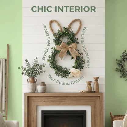 Easter Bunny-Themed Artificial Flower Wreath