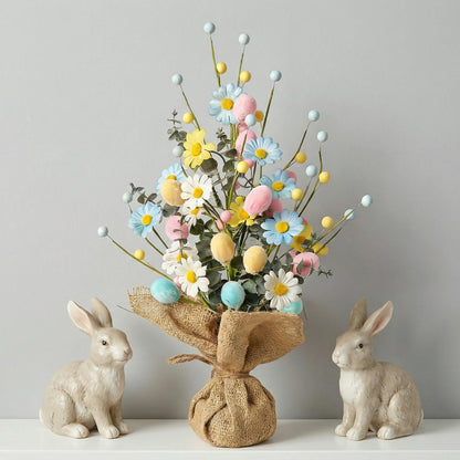 Easter Egg Tree Decoration,Easter Table Tree Decoration, Artificial Easter Egg Tree with Burlap Base