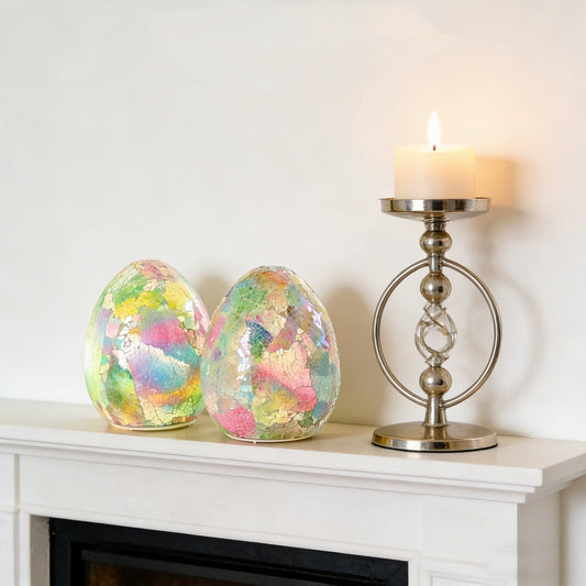 Set of (1) 6" Illuminated Mosaic Eggs by Valerie