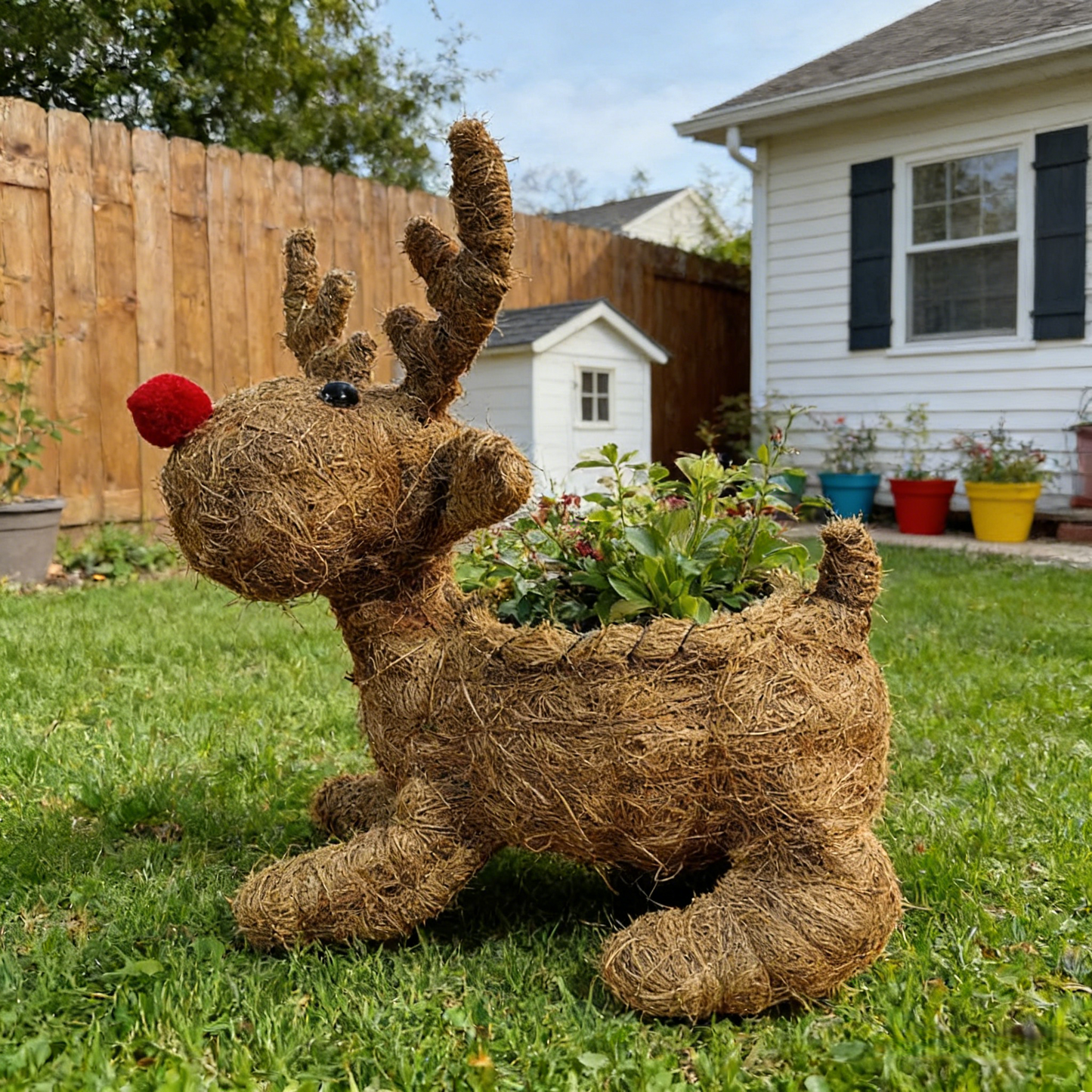 Coconut Fiber Woven Animal-Shaped Creative Flower Basket