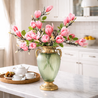 Artificial Magnolia Flower Branches Stem