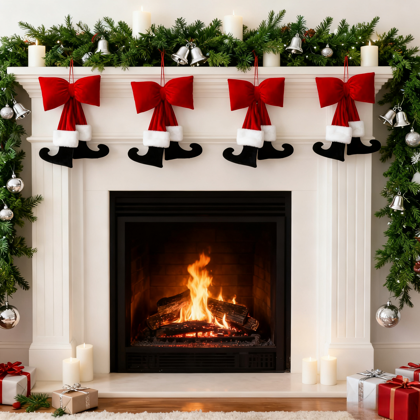 🎄Early Christmas Sale🔥Christmas Bow Ornament with Black Feet