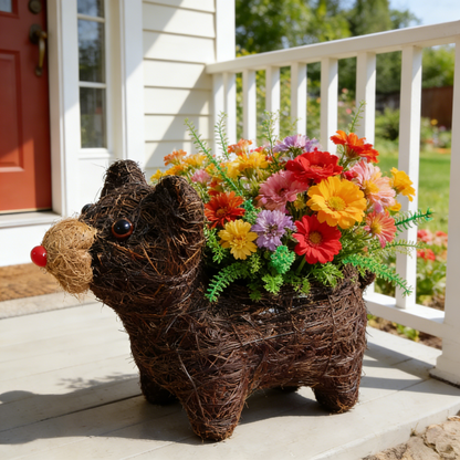 Coconut Fiber Woven Animal-Shaped Creative Flower Basket