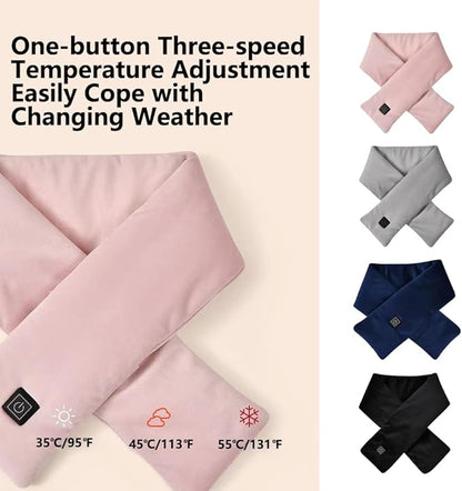 USB Heated Scarf with 3 Levels Adjustable Temperature