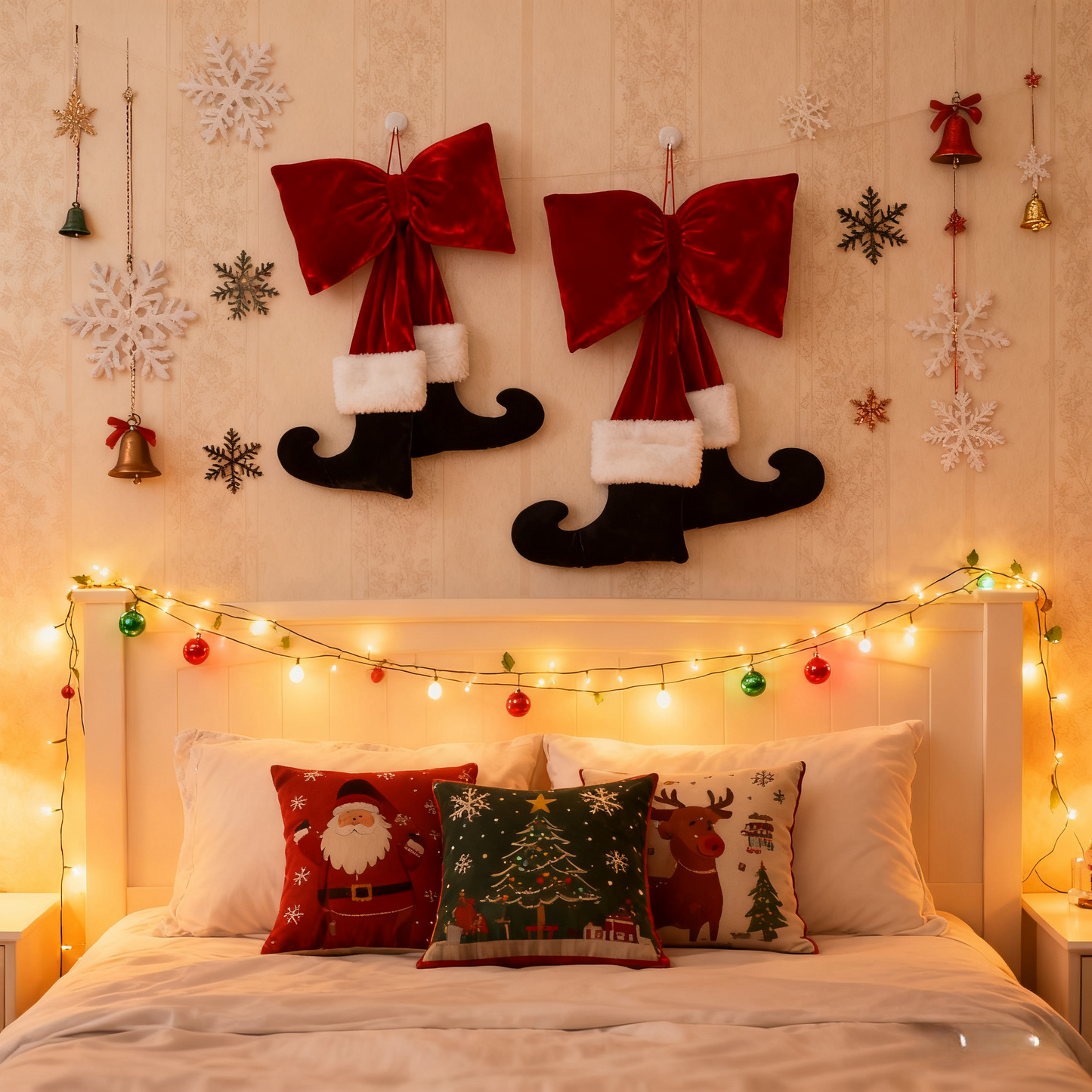 🎄Early Christmas Sale🔥Christmas Bow Ornament with Black Feet