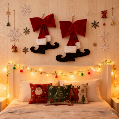 🎄Early Christmas Sale🔥Christmas Bow Ornament with Black Feet