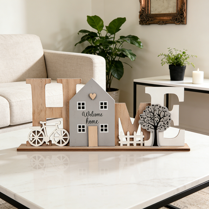 Rustic Wooden Letter HOME Decorative Ornament