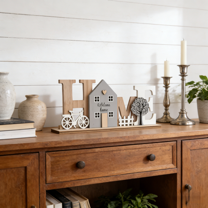 Rustic Wooden Letter HOME Decorative Ornament