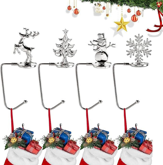 🎄2025 Christmas On Sale🐈4 PCS Christmas Stocking Holders for Mantle