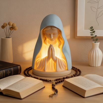 Handmade Resin Virgin Mary Prayer Night Light