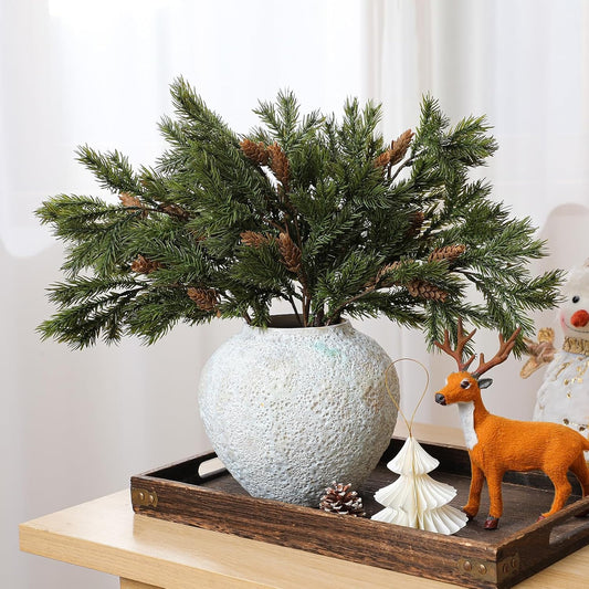 🎄2025 Christmas On Sale✨Christmas Artificial Cedar Stems with Pine Cones
