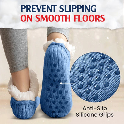 Fleece-Lined Non-Slip Thermal Slippers Socks