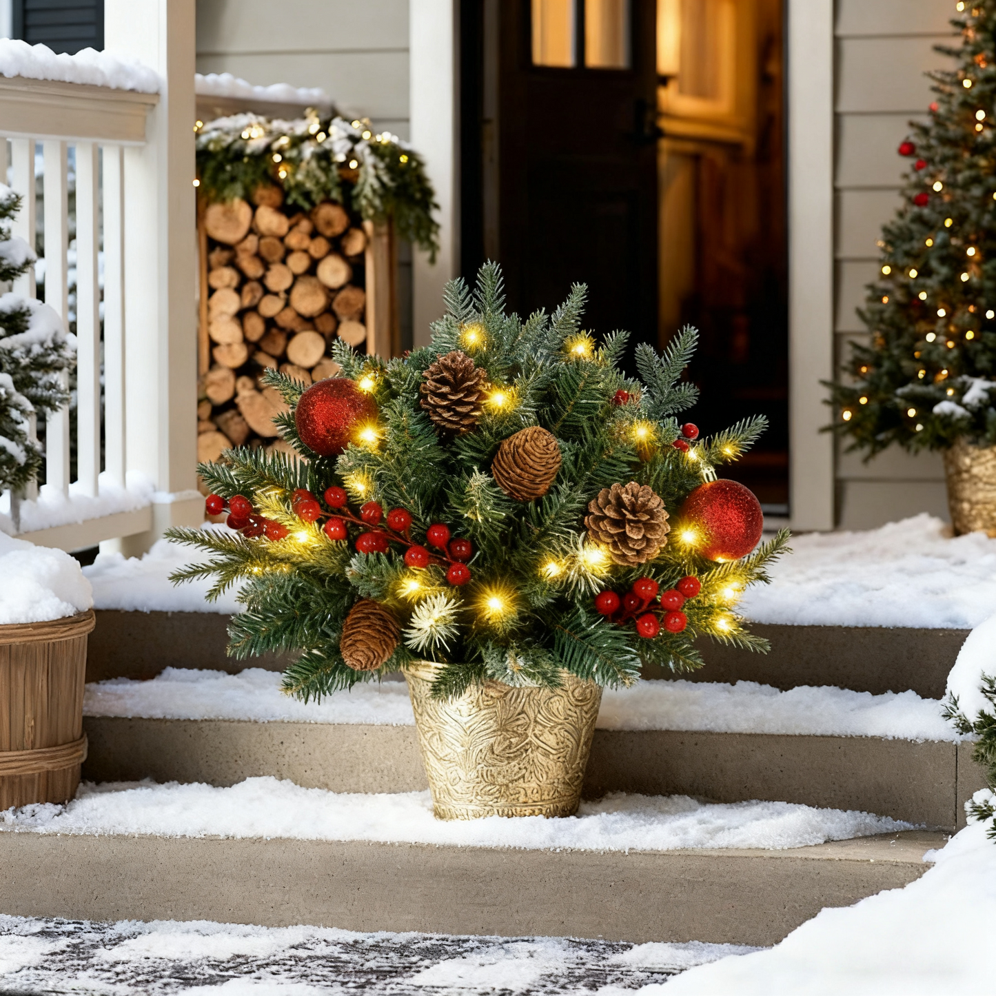 🎄Early Christmas Sale🔥Pre-lit Artificial Christmas Tree Urn Filler