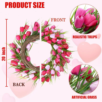 Artificial Tulip Wreath for Easter and spring decorating