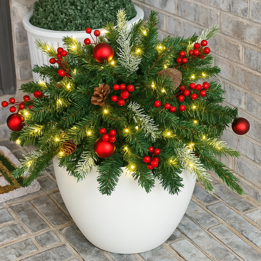 🎄Early Christmas Sale🔥Pre-lit Artificial Christmas Tree Urn Filler