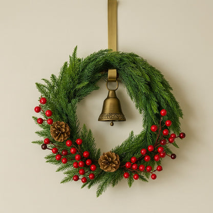 🎄2025 Christmas On Sale✨Brass Bell Wreath Hanger