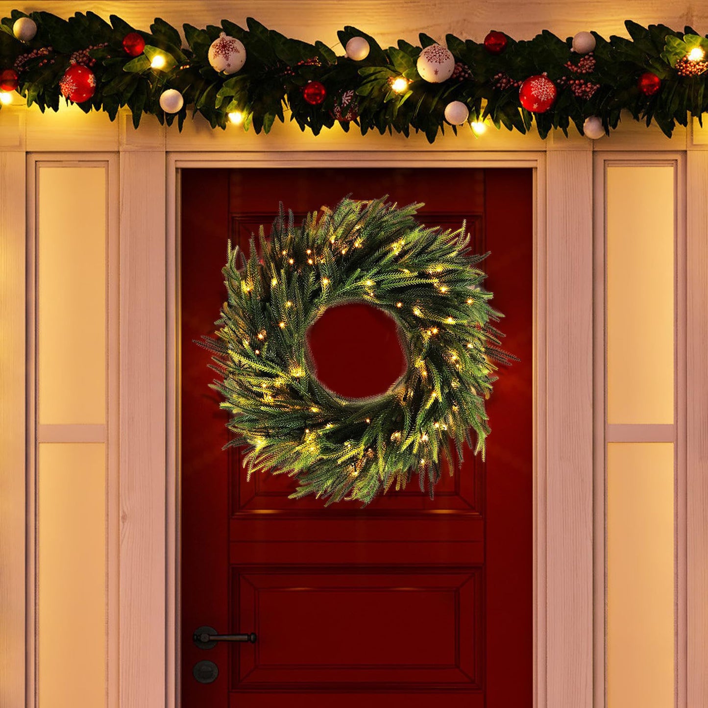 🎄Early Christmas Sale🔥Lighted Norfolk Pine Wreath