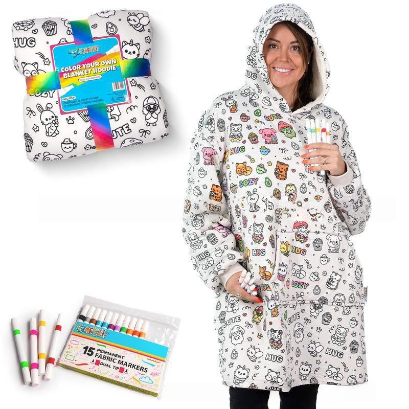 Cozy Companions Color-Your-Own Blanket Hoodie