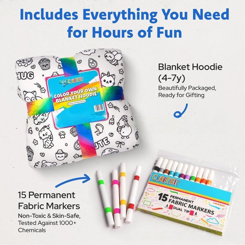 Cozy Companions Color-Your-Own Blanket Hoodie