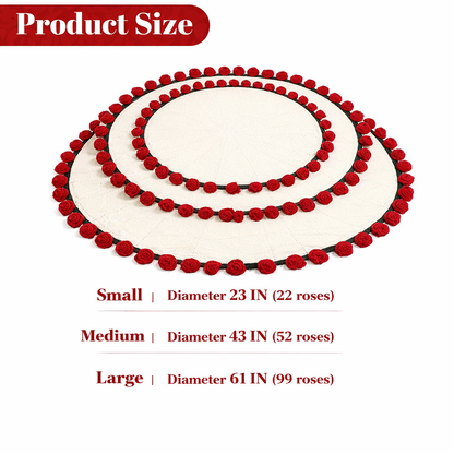 Handmade Crochet Rose Flower Bouquet Blanket