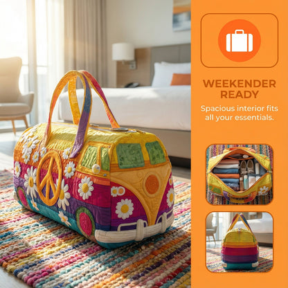 Unisex Bohemian Quilted Weekender Bag