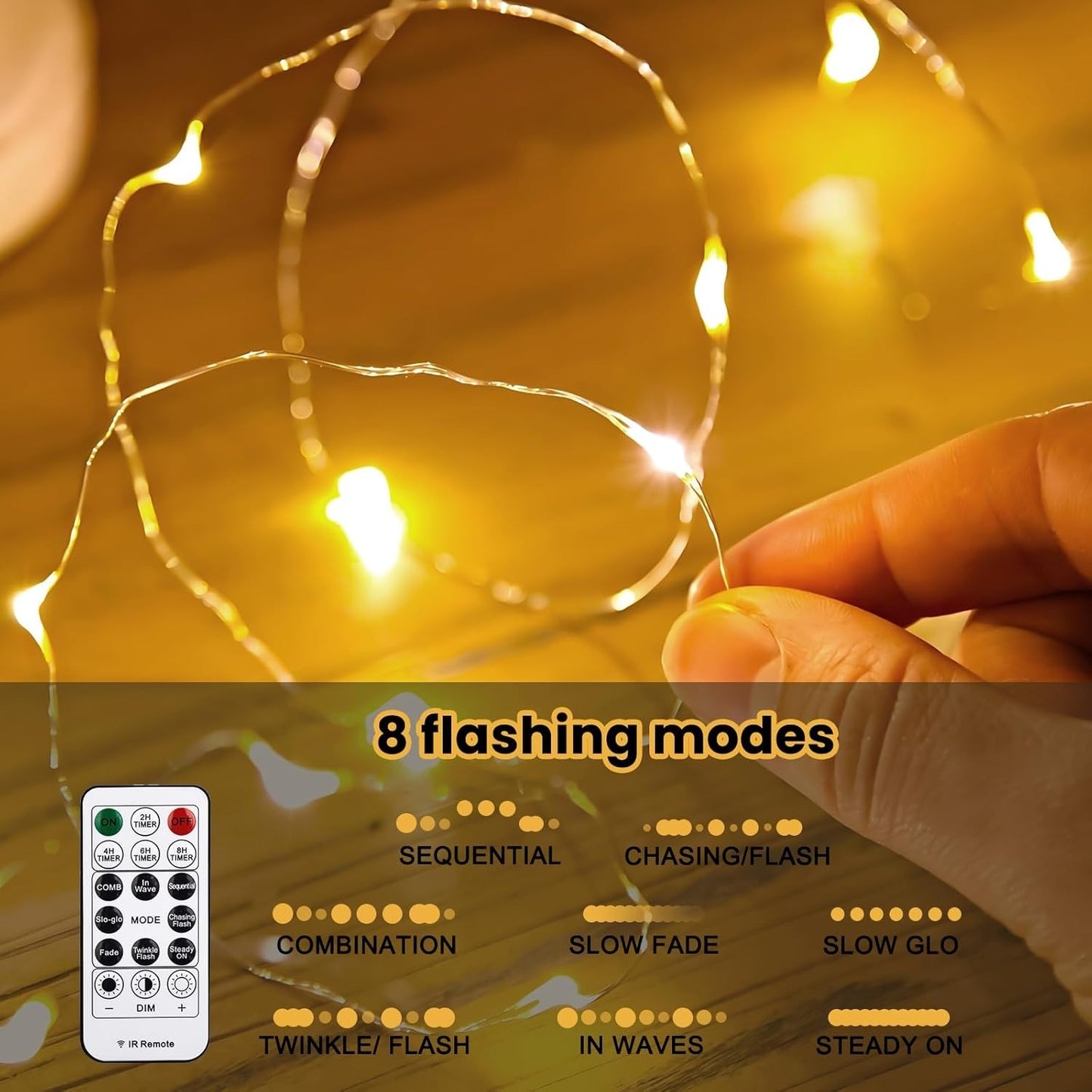 Fairy String Hanging  Curtain Lights with Remote