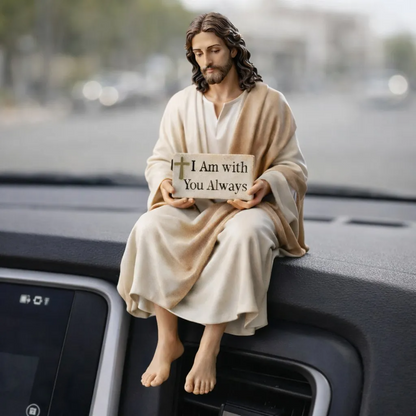 Hand-Painted Ceramic Jesus Figurine-Serene Desk Companion