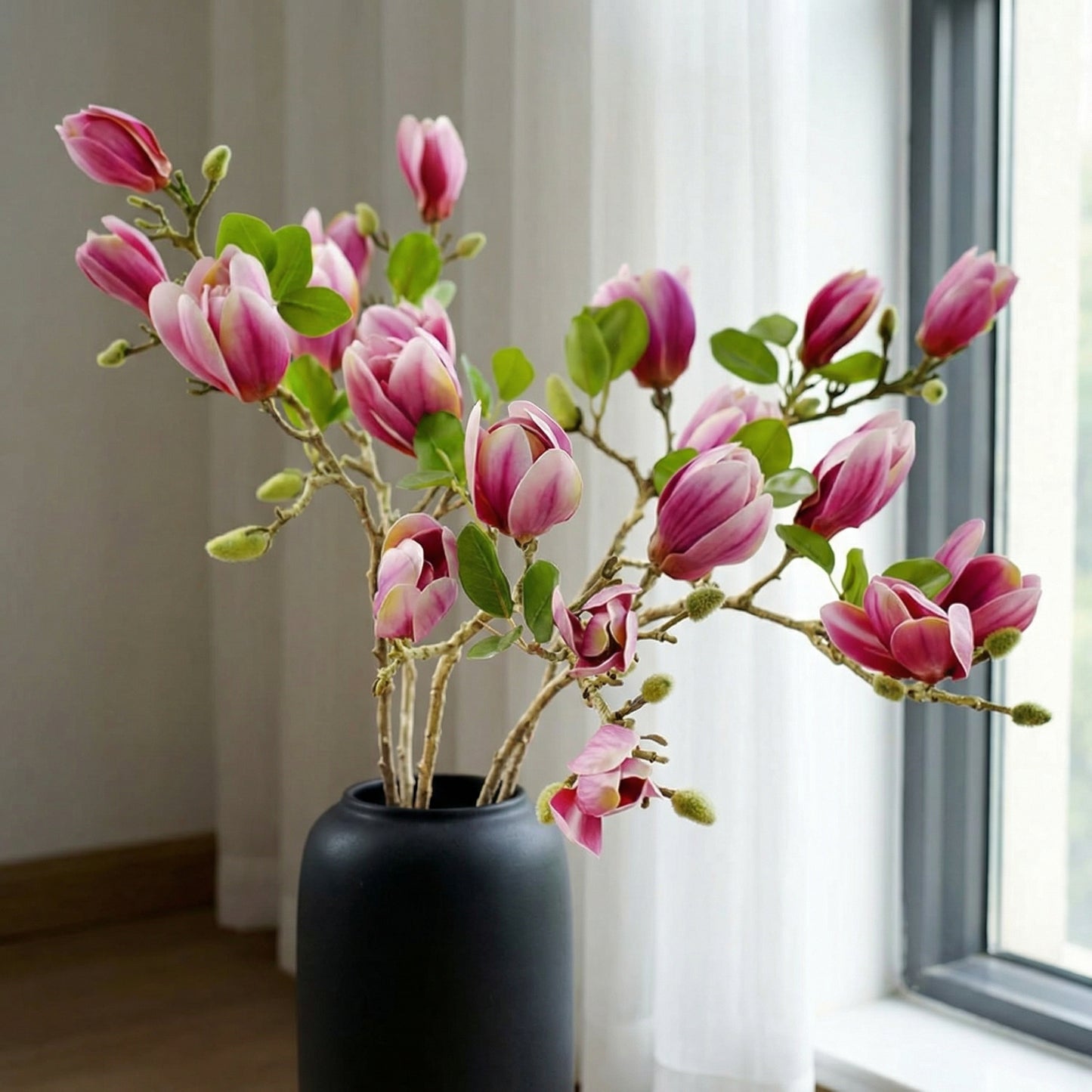 Artificial Magnolia Flower Branches Stem