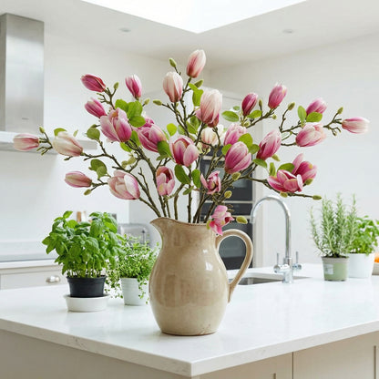 Artificial Magnolia Flower Branches Stem