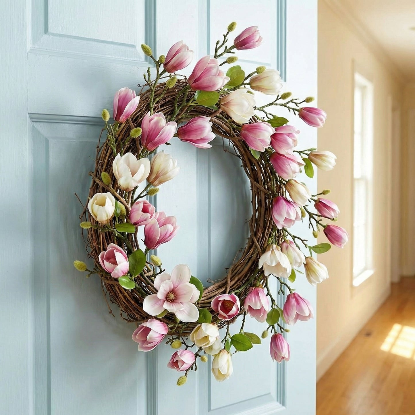 Artificial Magnolia Flower Branches Stem