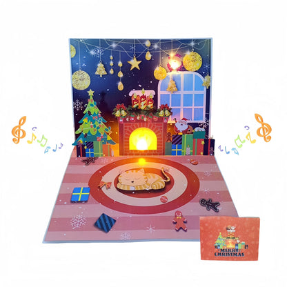 🎄2025 Christmas On Sale✨Christmas 3D Pop-up Card  with Light and Music