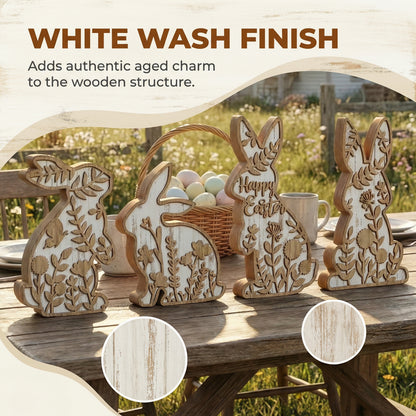Easter Rabbit Table Wooden Signboard Decorative Set
