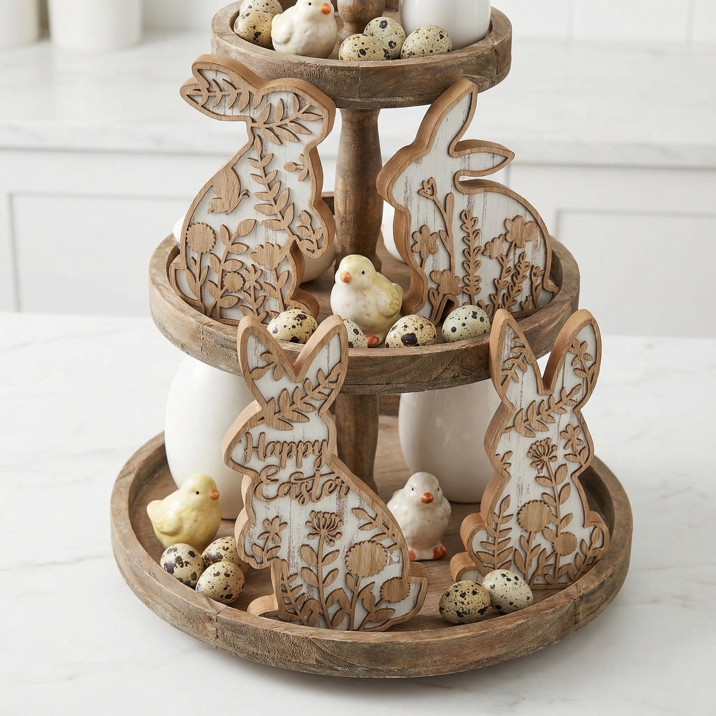 Easter Rabbit Table Wooden Signboard Decorative Set