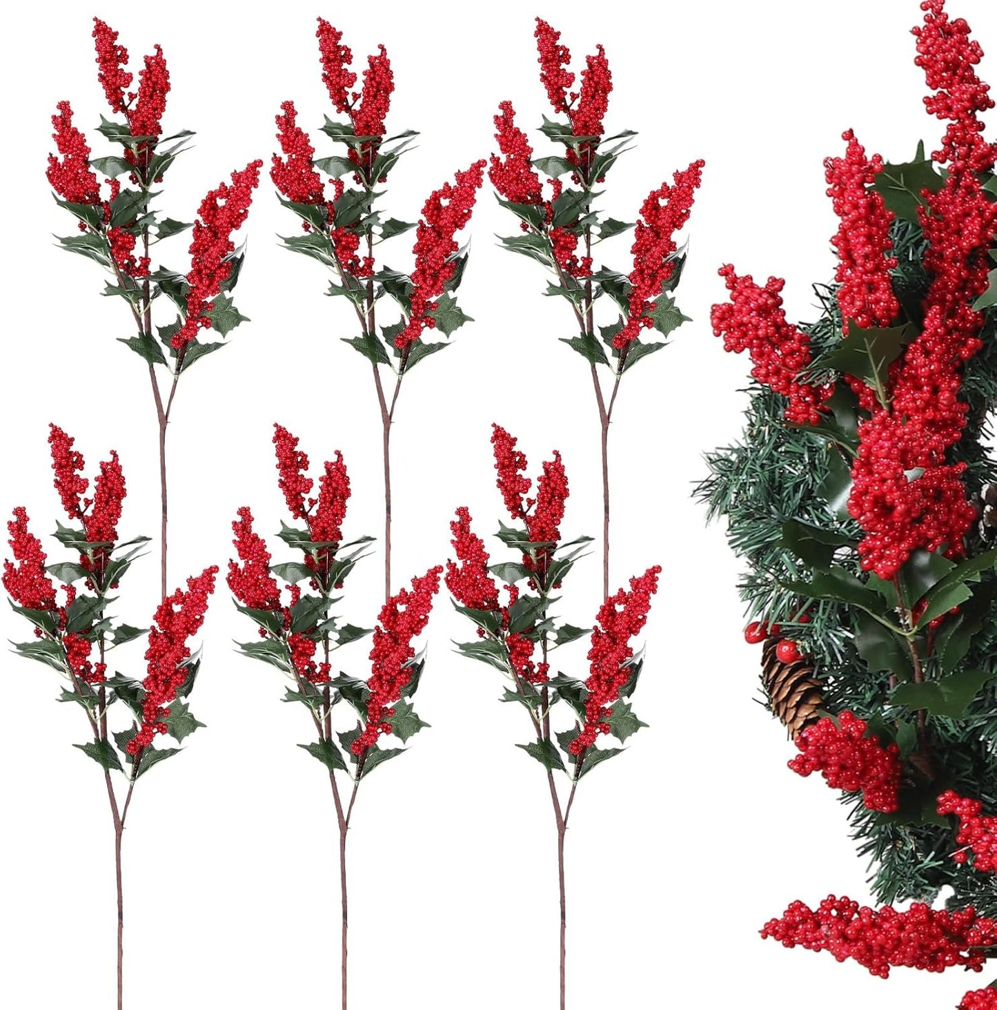 🎄2025 Christmas On Sale✨Christmas Artificial Red Berry Stems