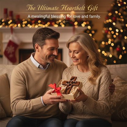 Hand-Carved Intertwined Hearts Wooden Cross