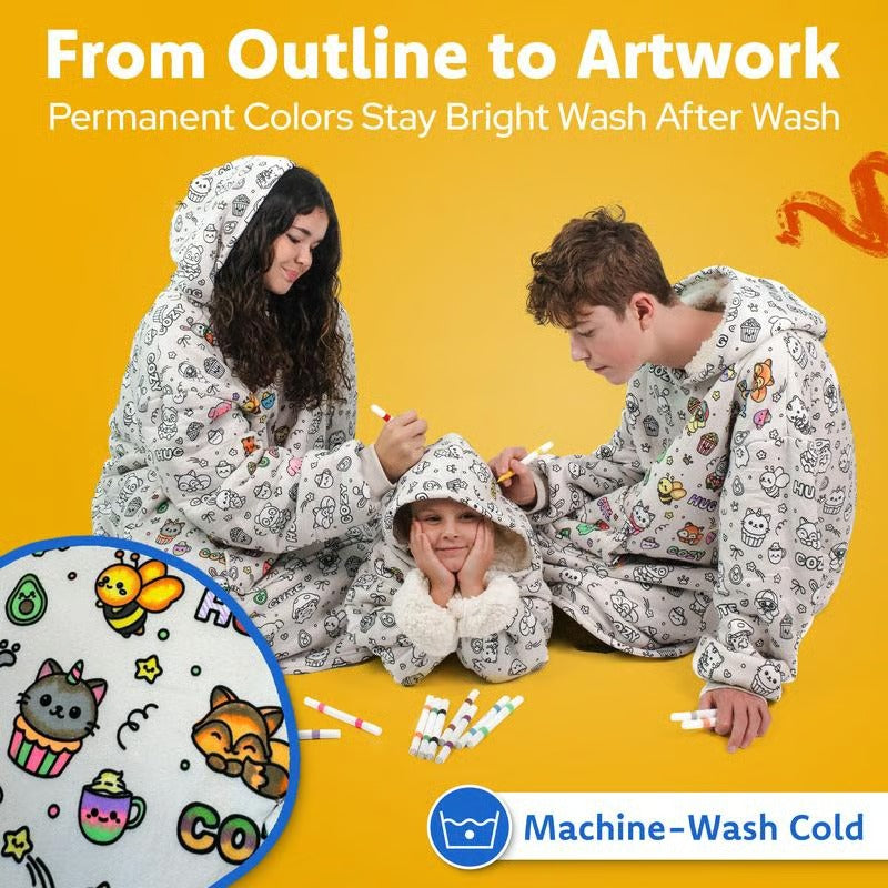 Cozy Companions Color-Your-Own Blanket Hoodie