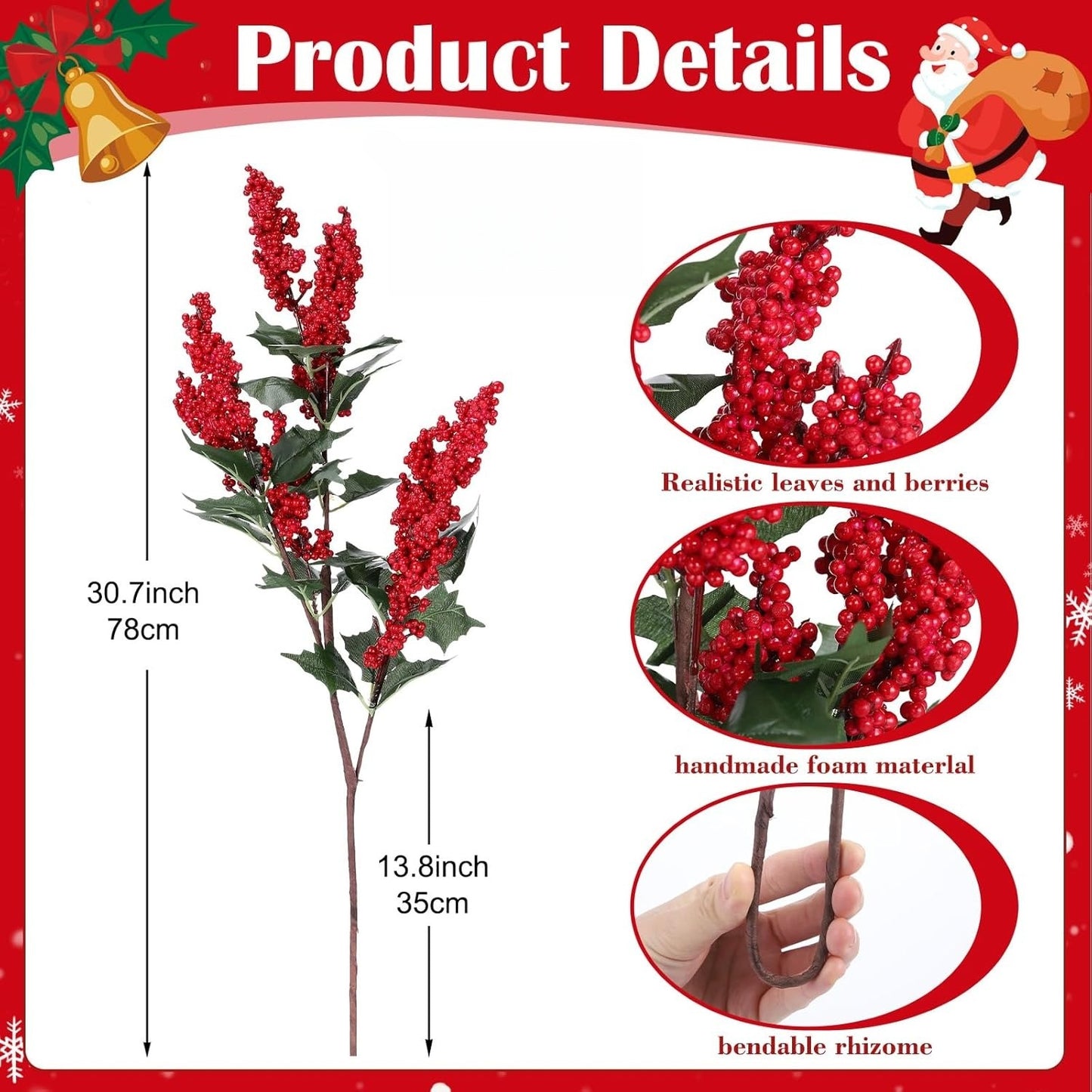 🎄2025 Christmas On Sale✨Christmas Artificial Red Berry Stems