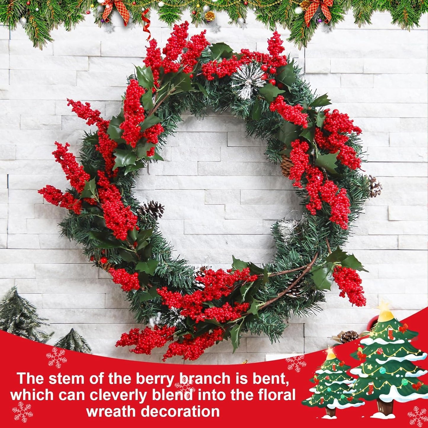 🎄2025 Christmas On Sale✨Christmas Artificial Red Berry Stems