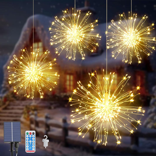 🎄2025 Christmas On Sale✨4 Pack Hanging Firework Lights with 8 Modes