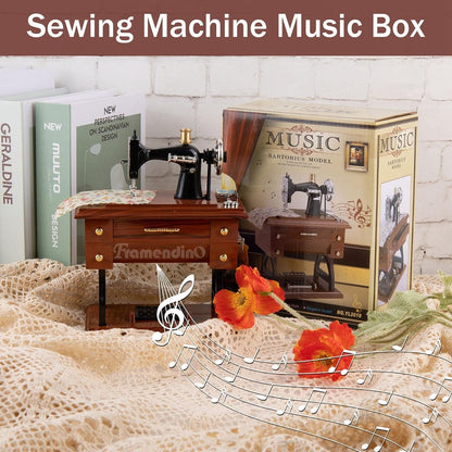 Vintage Sewing Machine Music Box
