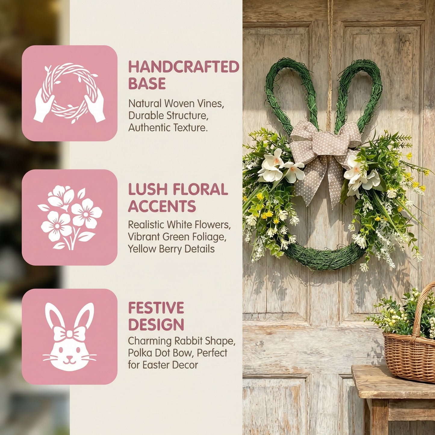 Easter Rabbit-Shaped Wreath