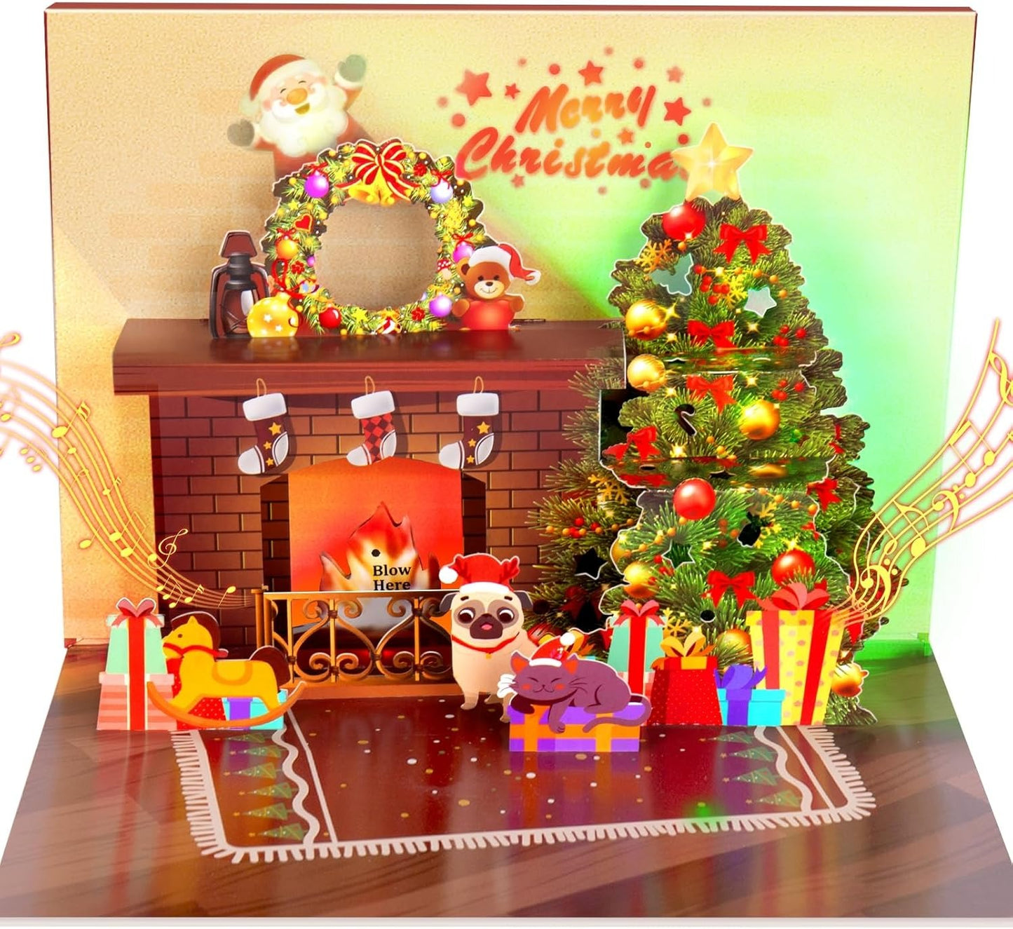 🎄2025 Christmas On Sale✨Christmas 3D Pop-up Card  with Light and Music