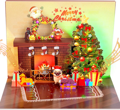 🎄2025 Christmas On Sale✨Christmas 3D Pop-up Card  with Light and Music